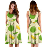 Durian Pattern Sleeveless Midi Dress