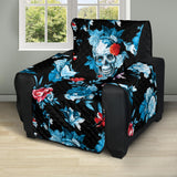 Skull flower roses leave pattern Recliner Cover Protector