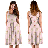 Golden Retriever Pattern Print Design 02 Sleeveless Midi Dress