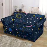 Space Pattern With Planets, Comets, Constellations And Stars Loveseat Couch Slipcover