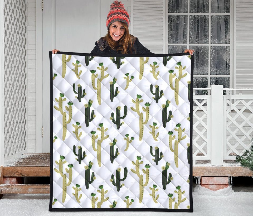Cute Cactus Pattern Premium Quilt