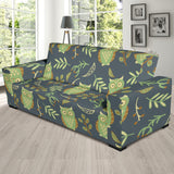 Cute Owls Leaves Pattern Sofa Slipcover