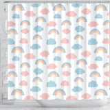 Cute Rainbow Clound Pattern Shower Curtain Fulfilled In US
