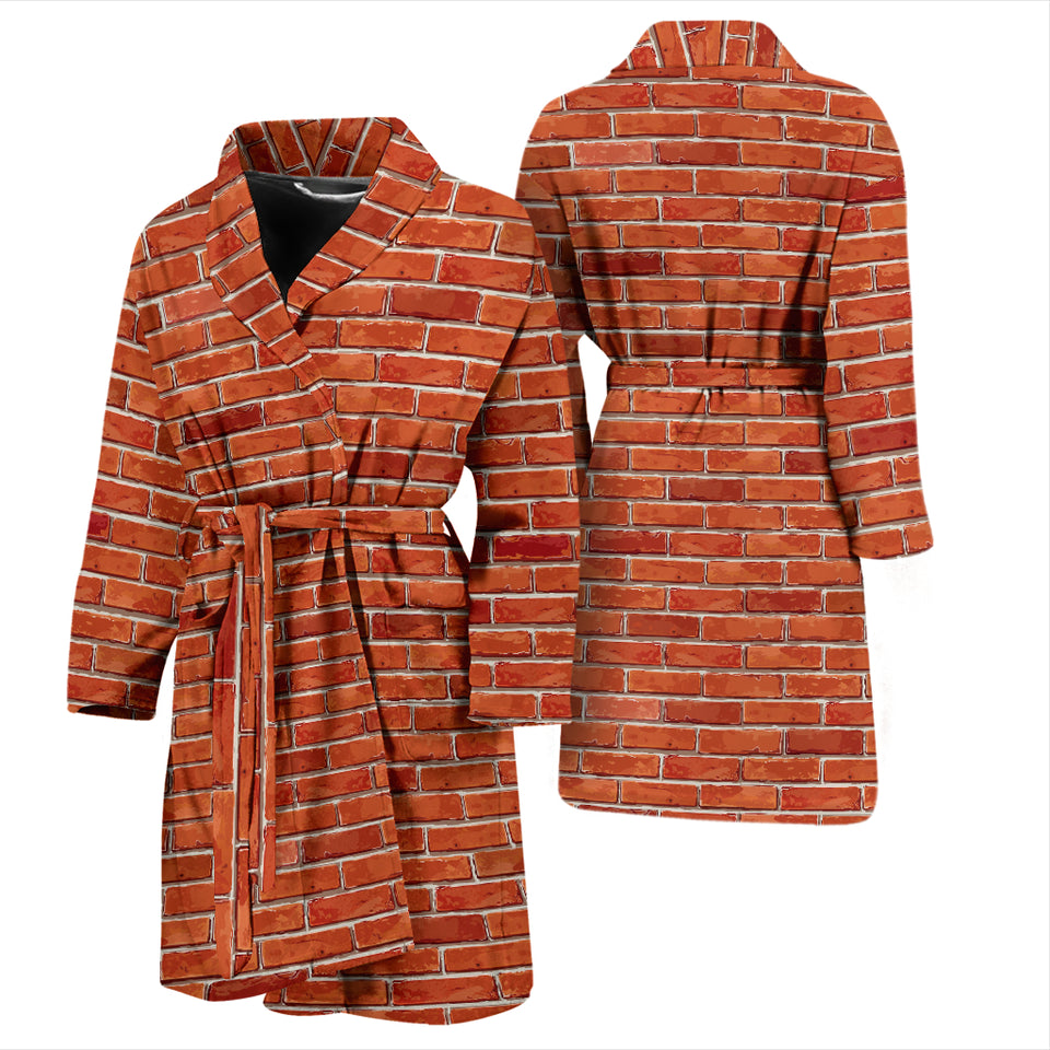 Brick Printed Pattern Print Design 03 Men's Bathrobe