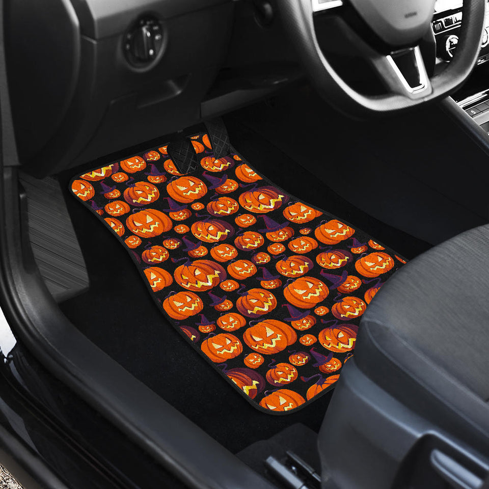 Halloween Pumpkin Pattern Front Car Mats