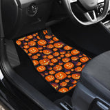 Halloween Pumpkin Pattern Front Car Mats