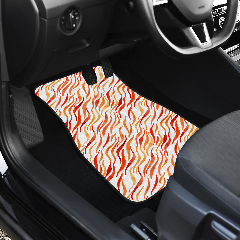 Fire Flame Watercolor Pattern Front And Back Car Mats