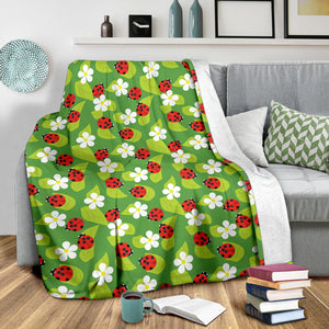 Ladybug Pattern Print Design 01 Premium Blanket