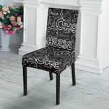 Handwritten Cheese Pattern Dining Chair Slipcover