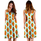 Carrot Pattern Print Design 03 Sleeveless Midi Dress