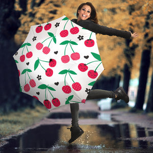Cherry Pattern White Background Umbrella