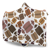 American Football Ball Pattern Hooded Blanket