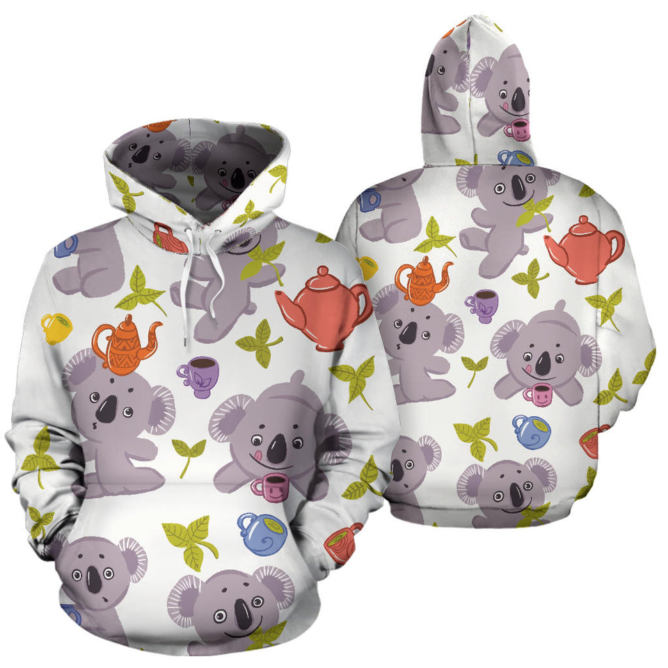 Cute Koalas Teapots Tea Men Women Pullover Hoodie