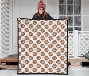 Lion Pattern Print Design 01 Premium Quilt