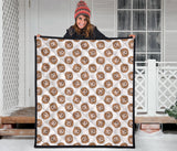 Lion Pattern Print Design 01 Premium Quilt