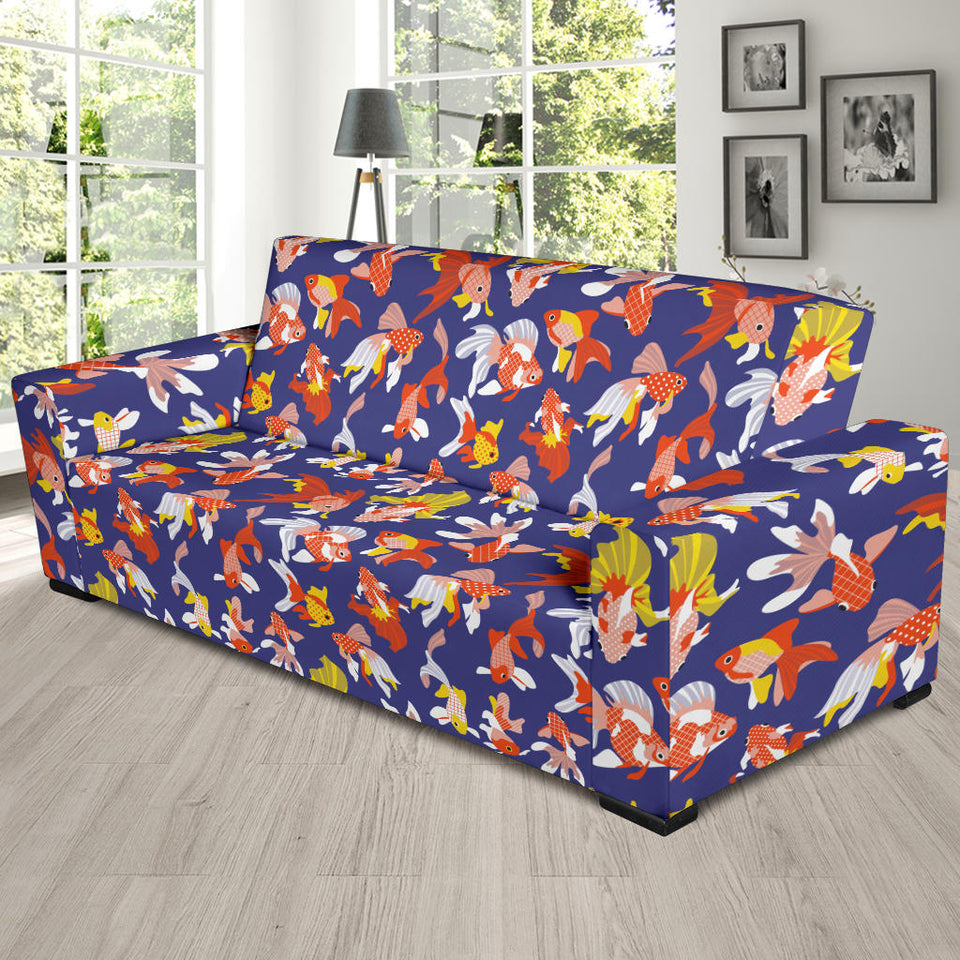 Goldfish Pattern Print Design 04 Sofa Slipcover