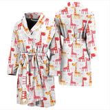 Giraffe Pattern Print Design 03 Men's Bathrobe