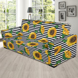 Sunflowers Ribbon Background Sofa Slipcover