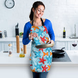 Blue Red Orange Starfish Pattern Adjustable Apron