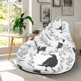 Crows Floral Wreath Rabbit Pattern Bean Bag Cover