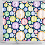 Colorful Clock Background Shower Curtain Fulfilled In US