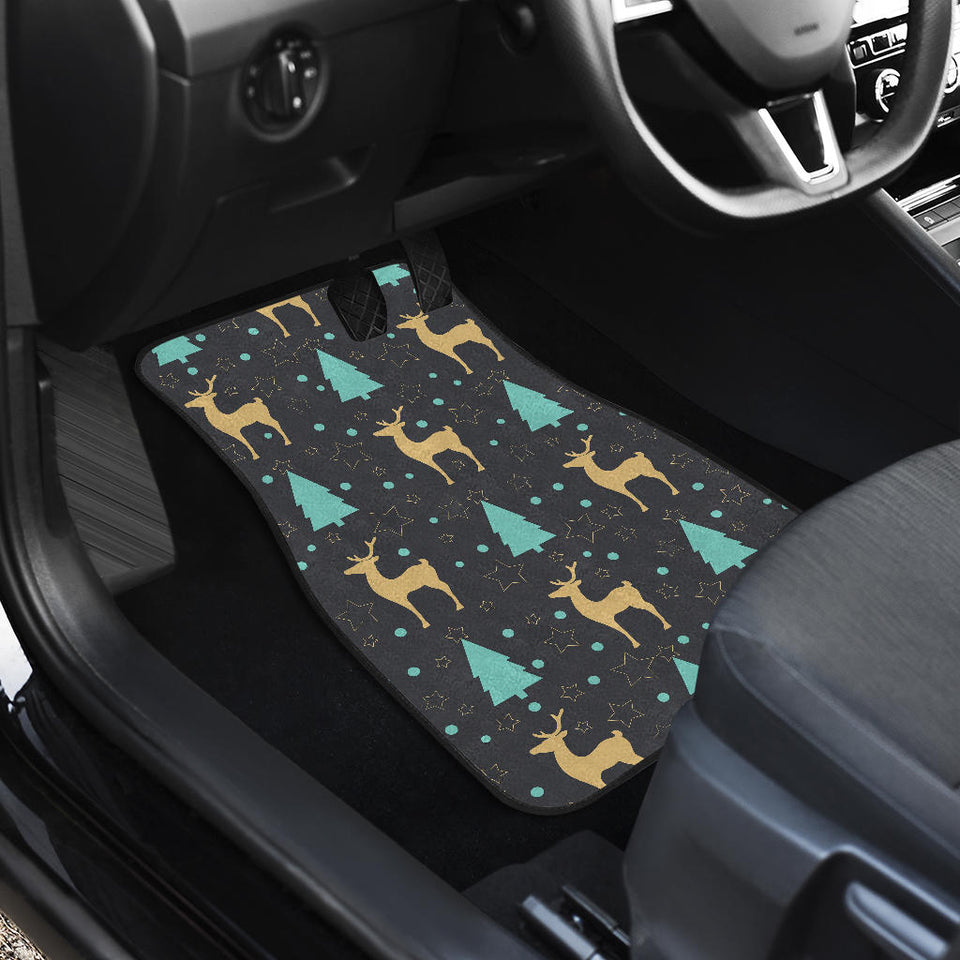 Deers Star Tree Pattern Front And Back Car Mats