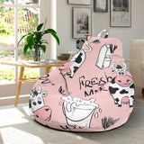 Cows Milk Product Pink Background Bean Bag Cover