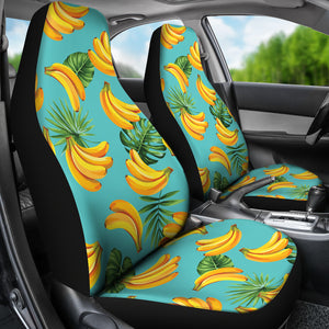 Banana Palm Leaves Pattern Background Universal Fit Car Seat Covers