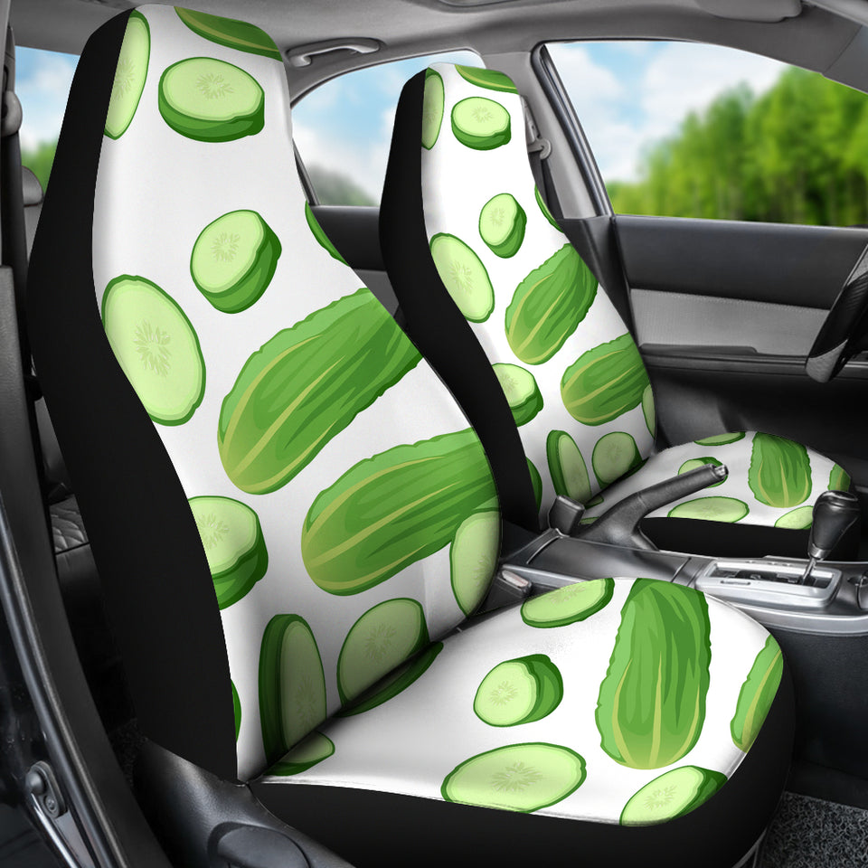 Cucumber Whole Slices Pattern Universal Fit Car Seat Covers