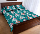Cute sailboat pattern Quilt Bed Set