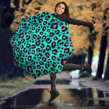 Green Leopard Skin Print Pattern Umbrella