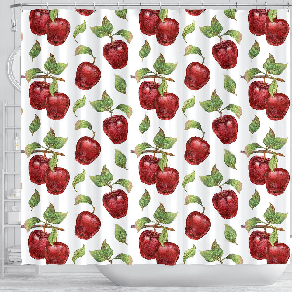 Red Apples Pattern Shower Curtain Fulfilled In US