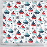 Cute Color Paper Sailboat Pattern Shower Curtain Fulfilled In US