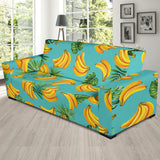 Banana Palm Leaves Pattern Background Sofa Slipcover