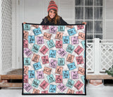 Chemistry Periodic Table Pattern Print Design 02 Premium Quilt
