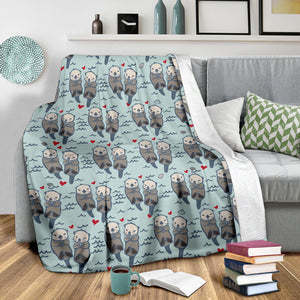 Lovely Sea Otter Pattern Premium Blanket