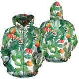 Cactus Design Pattern Copy Zip Up Hoodie