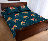 Camel pattern blue blackground Quilt Bed Set