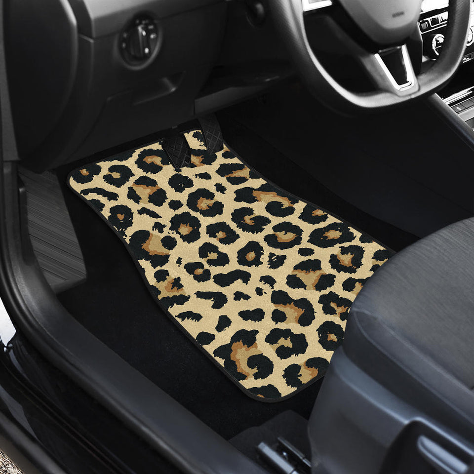 Leopard Print Design Pattern Front And Back Car Mats