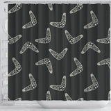 Hand Drawn Boomerang Australian Aboriginal Ornament Shower Curtain Fulfilled In US
