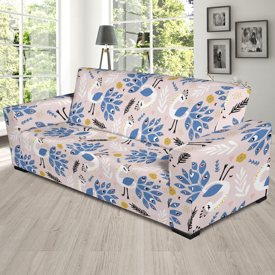 Cute Peacock Pattern Sofa Slipcover