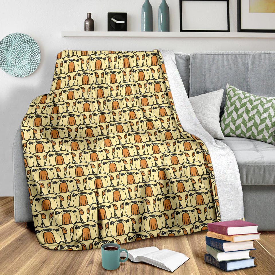 English Bulldog Pattern Print Design 02 Premium Blanket