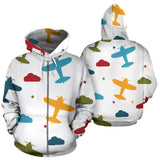 Airplane Star Cloud Colorful Zip Up Hoodie