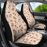 Cute Corgis Pattern Pink Background Universal Fit Car Seat Covers