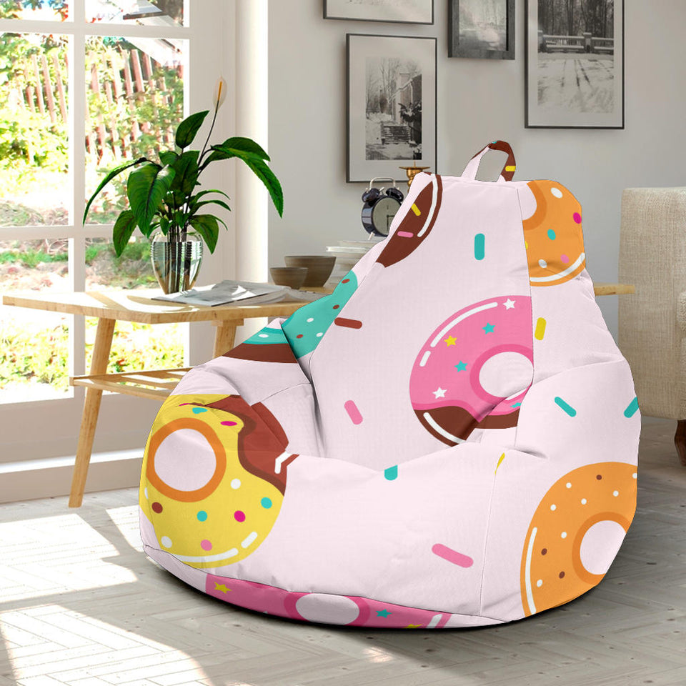 Donut Pattern Glaze Pink Background Bean Bag Cover