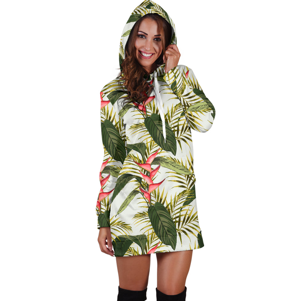 Heliconia Pattern Women'S Hoodie Dress