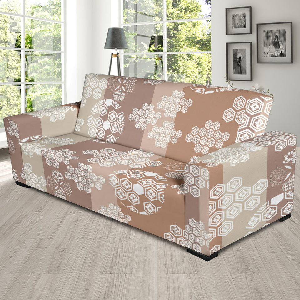 Beautiful Hexagon Japanese  Pattern Sofa Slipcover