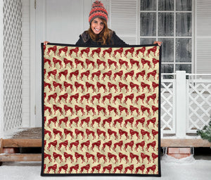 Greyhound Pattern Print Design 04 Premium Quilt