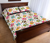 Color cute owl pattern Quilt Bed Set