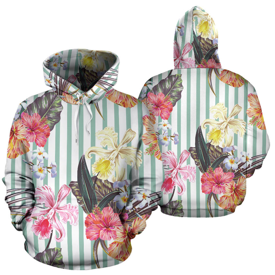 Colorful Orchid Flower Pattern Men Women Pullover Hoodie